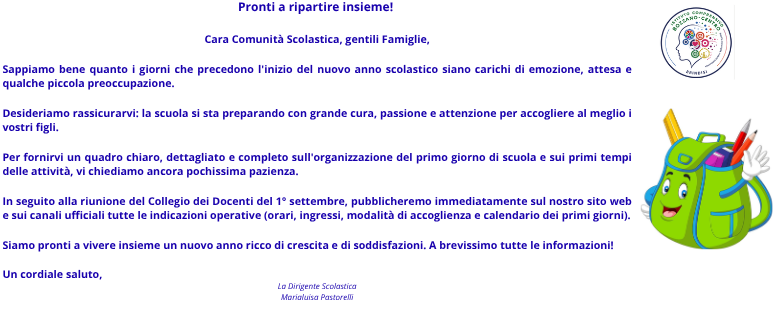 PRONTI A RIPARTIRE INSIEME